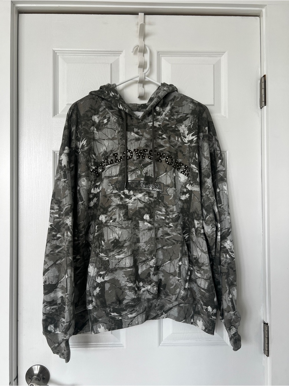 Camo Hooded Sweatshirt with Subtle Logo